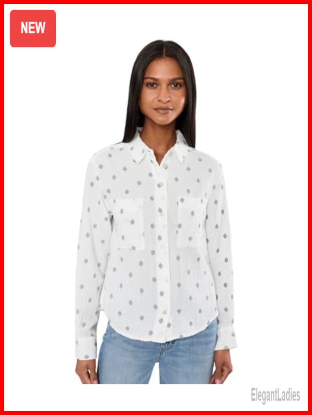 Liverpool Los Angeles Women's Long Sleeve Button-Front Shirt High-Low Hem